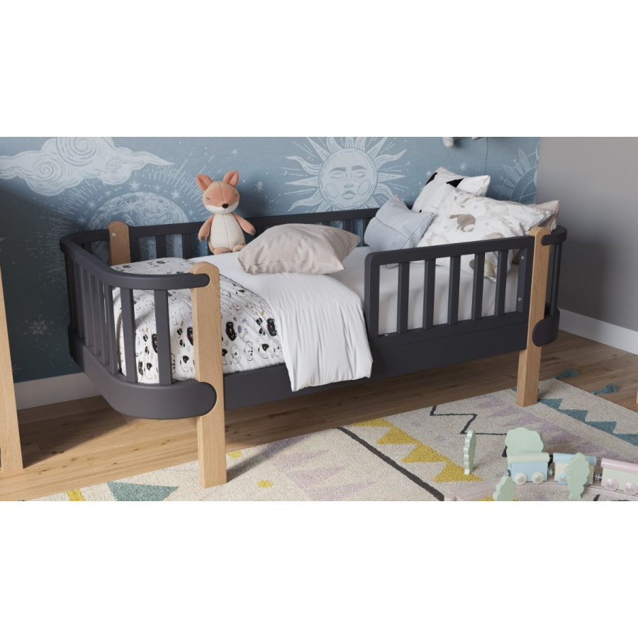 Łóżeczko młodzieżowe Étude Antracytowe 160x80 cm / YappyKids