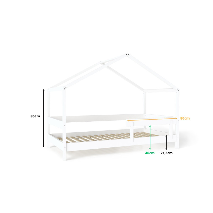 Łóżeczko młodzieżowe Hytte Białe 160x80 cm / YappyKids