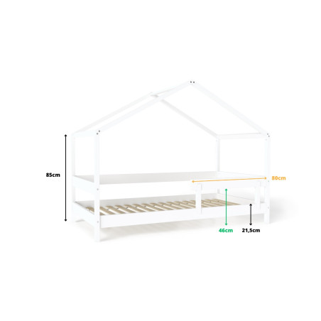 Łóżeczko młodzieżowe Hytte Białe 160x80 cm / YappyKids