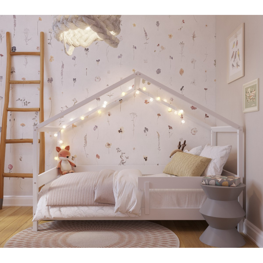 Łóżeczko młodzieżowe Hytte Białe 160x80 cm / YappyKids