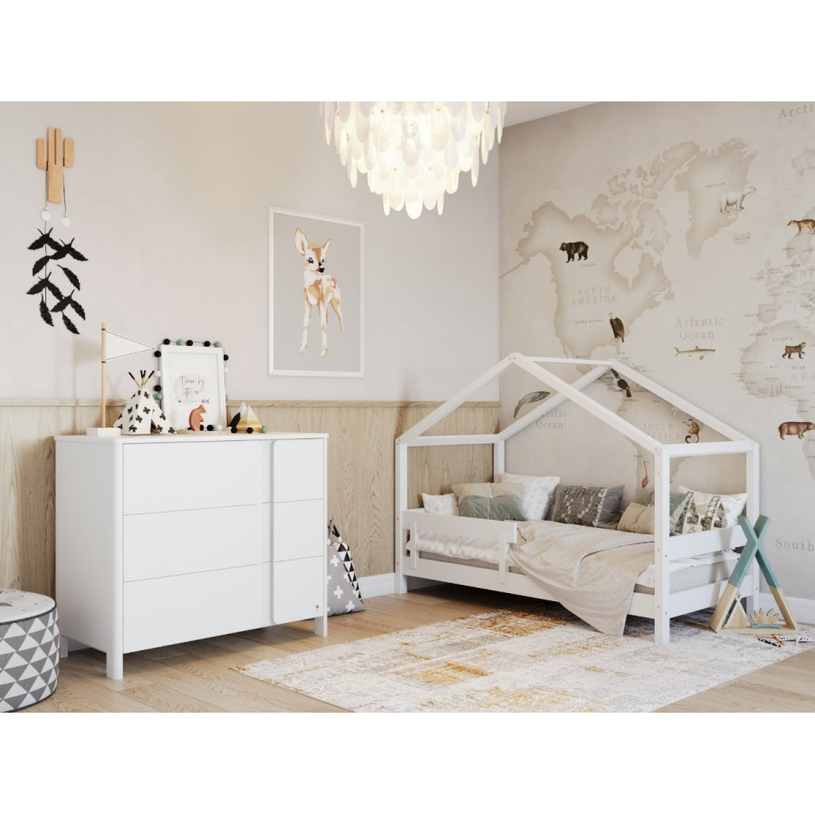 Łóżeczko młodzieżowe Hytte Białe 160x80 cm / YappyKids