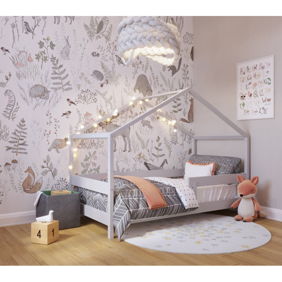Łóżeczko młodzieżowe Hytte Szare 160x80 cm / YappyKids