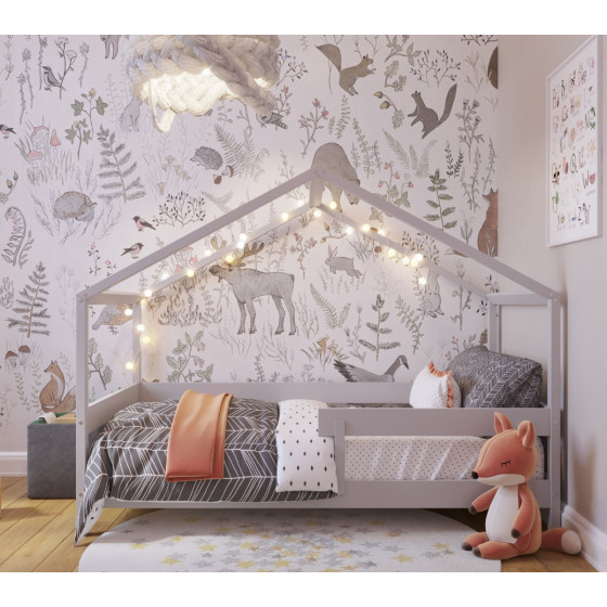 Łóżeczko młodzieżowe Hytte Szare 160x80 cm / YappyKids