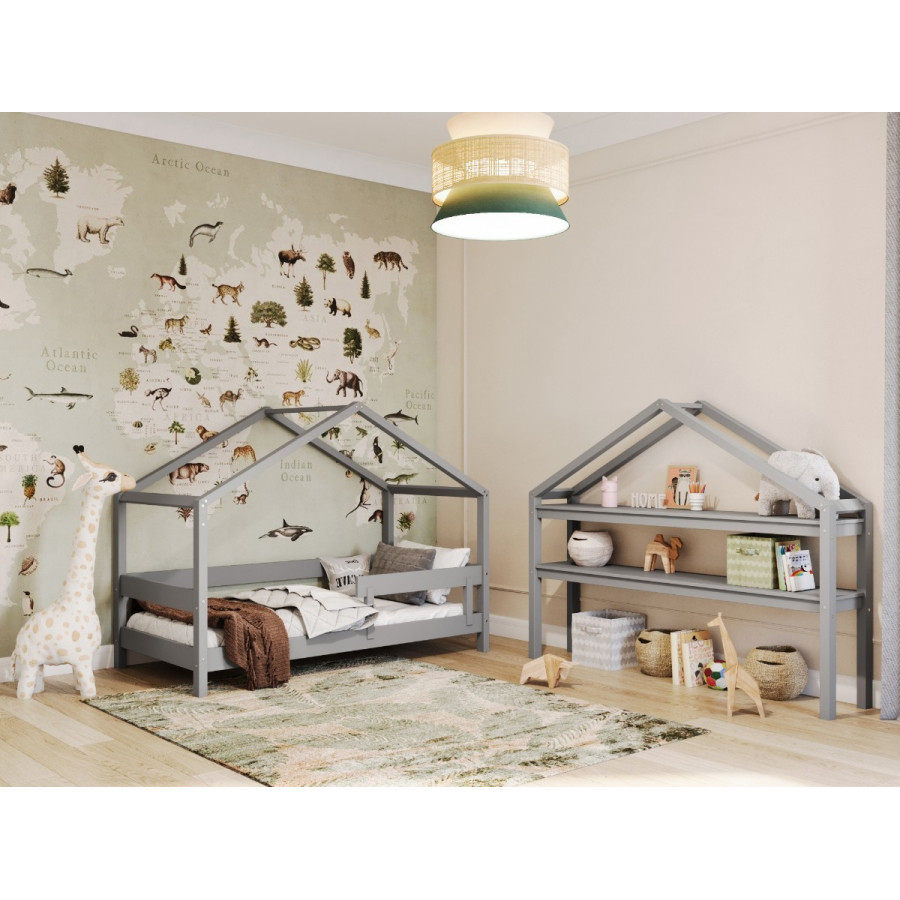 Łóżeczko młodzieżowe Hytte Szare 160x80 cm / YappyKids