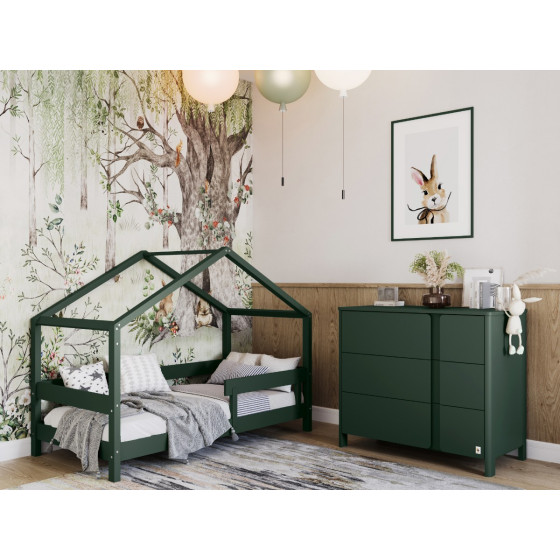 Łóżeczko młodzieżowe Hytte Zielone 160x80 cm / YappyKids