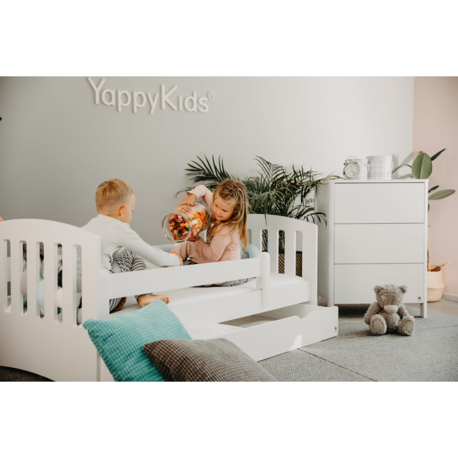 Łóżeczko młodzieżowe Lux Białe 160x80 cm / YappyKids