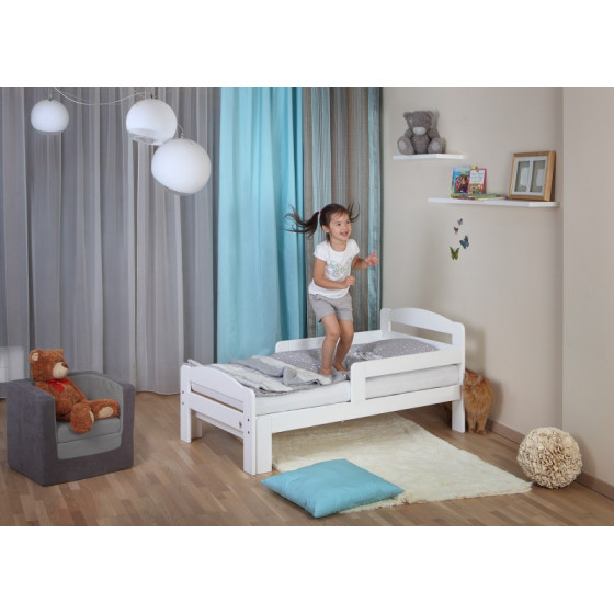 Łóżeczko młodzieżowe rosnące Grow Białe 140-190 x 70 cm / YappyKids