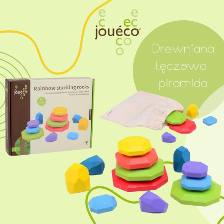 Tęczowa piramida z kamieni / Joueco