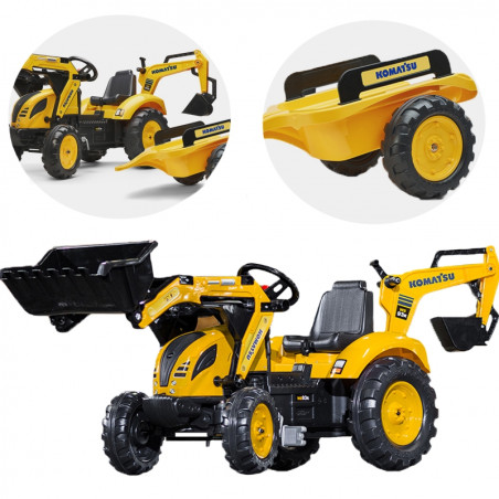 Koparka na pedały Komatsu z przyczepką / Falk