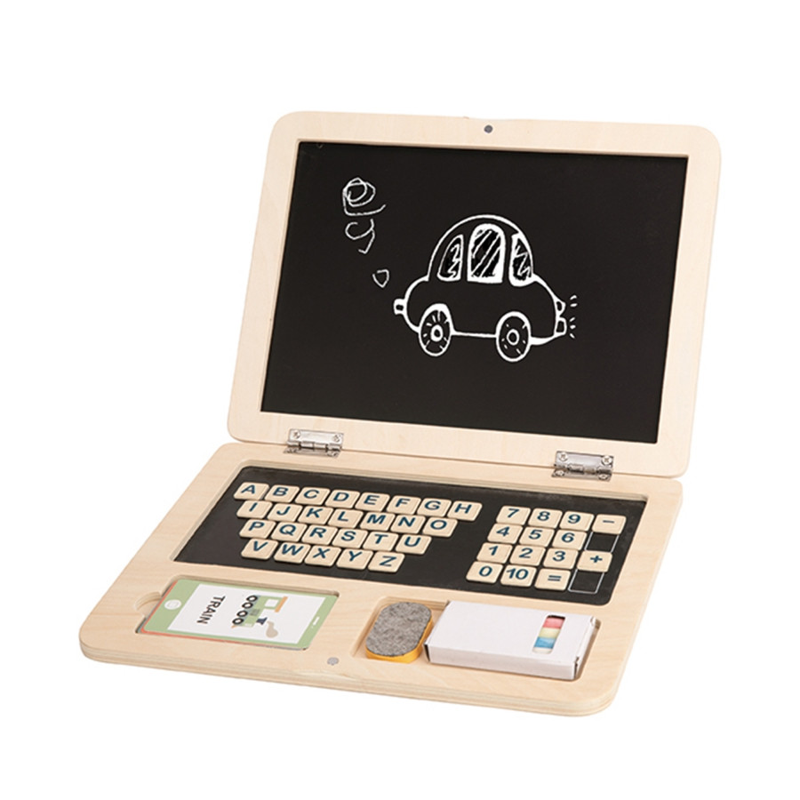 Laptop z układanką i tablicą suchościeralna 58 el. / Tooky toy