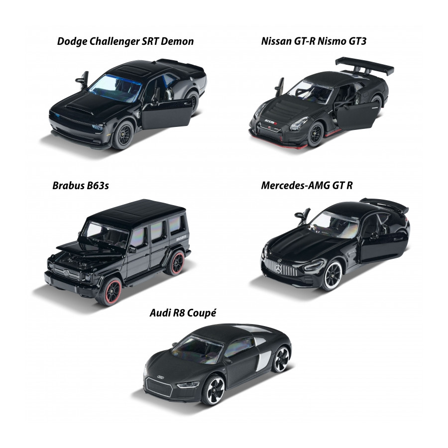 Zestaw Black Edition 5 samochodów / Majorette
