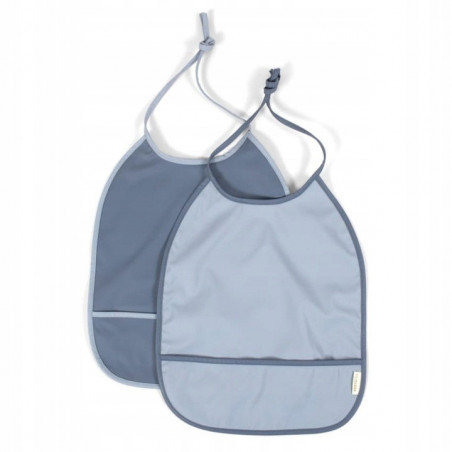 Śliniak wiązany 2pak Muddly blue - Powder blue / Filibabba