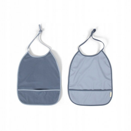 Śliniak wiązany 2pak Muddly blue - Powder blue / Filibabba