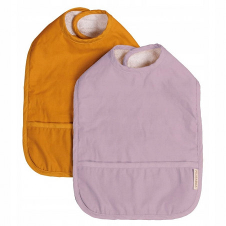 Śliniak wodoodporny 2pak Golden Mustard - Light Lavender / Filibabba