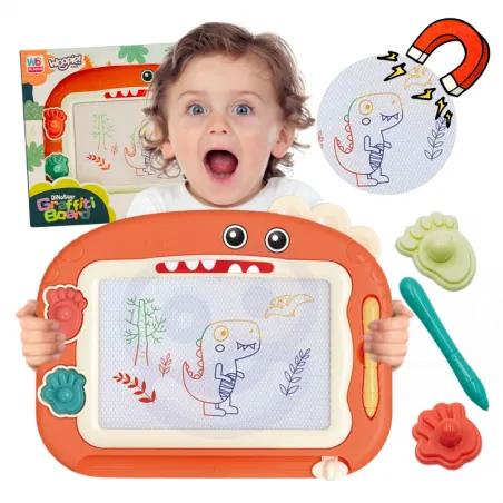 Tablica magnetyczna + Znikopis i 2 stempelki Dinozaur / Woopie
