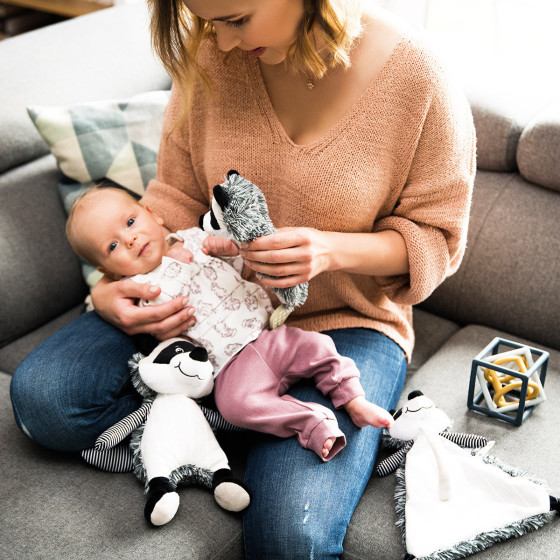 Przytulanka dla niemowląt Szop pracz Rocky / Babyono