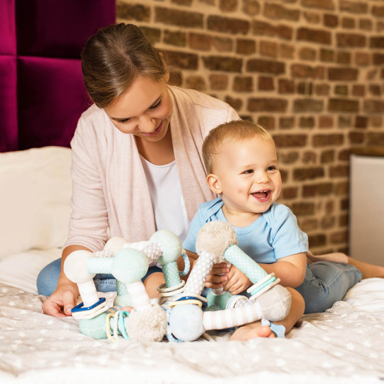 Pluszowa zabawka edukacyjna Piramidka zielona / Babyono