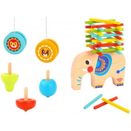 Zestaw gier zręcznościowych ze słonikiem 3w1 46 el. / Tooky toy