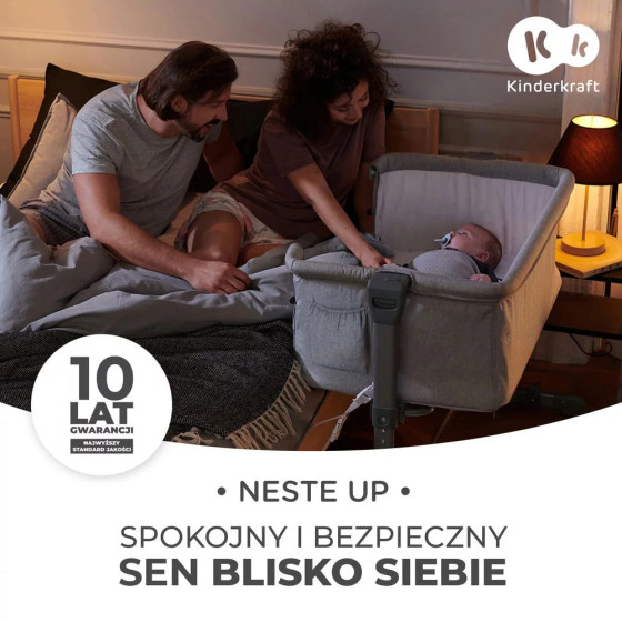 Łóżeczko dostawne Neste Up Szare / Kinderkraft