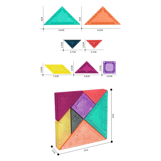 Klocki magnetyczne 3D tangram / Woopie