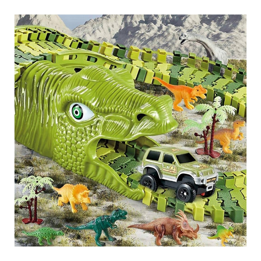 Tor samochodowy XXL Dinozaury 240 el. / Woopie