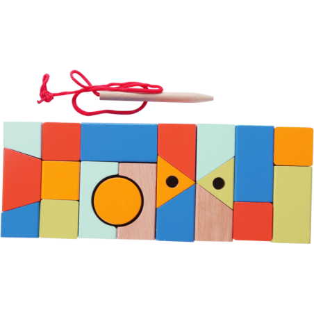 Klocki do nawlekania figury geometryczne 21 el. / Classic world