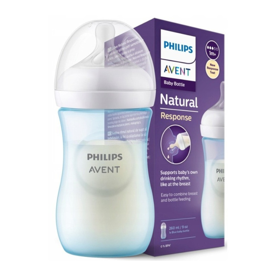 Butelka dla niemowląt responsywna Natural niebieska 260 ml / Philips Avent