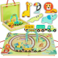 Plansza Zoo z kolejką i zwierzątkami / Tooky toy Plansza Zoo z kolejką i zwierzątkami / Tooky toy