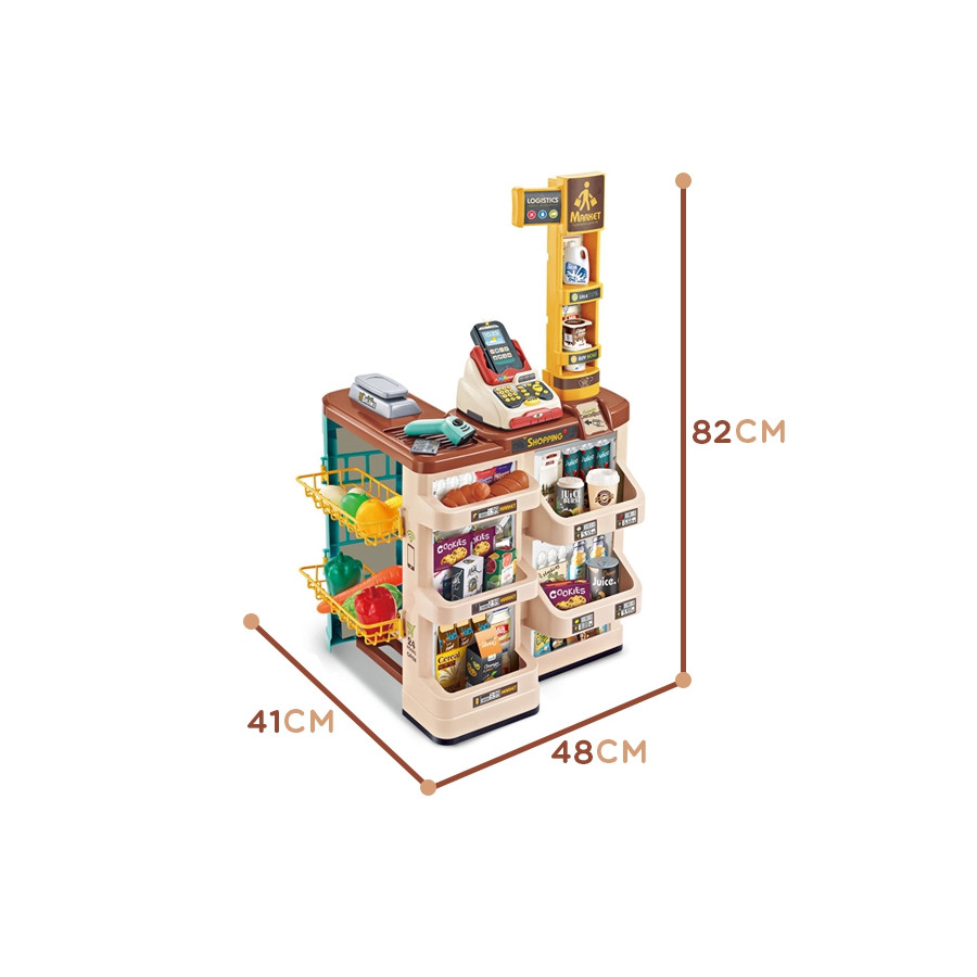 Supermarket z wózkiem sklepowym + 48 akc. / Woopie