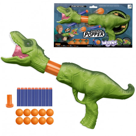 Wyrzutnia automatyczna na kulki piankowe i strzałki Dino 22 el. / Woopie