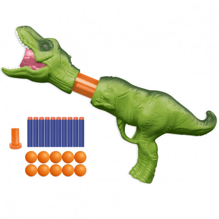 Wyrzutnia automatyczna na kulki piankowe i strzałki Dino 22 el. / Woopie