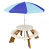 Okrągły stolik z ławeczkami i parasolem / Axi