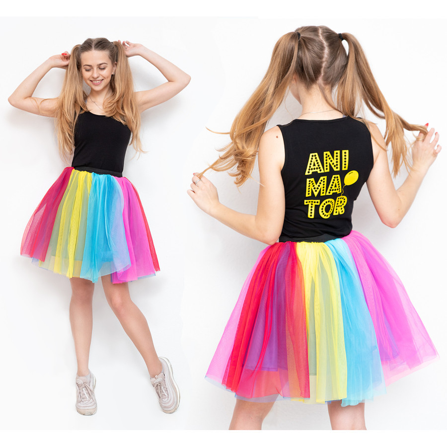 Spódnica animacyjna tutu tęczowa L-XL / Akson