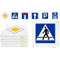 Poduszki kwadratowe Ekoskóra znaki informacyjne 6 szt. / Akson Poduszki kwadratowe Ekoskóra znaki informacyjne 6 szt. / Akson