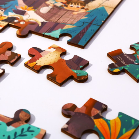 Puzzle z woreczkiem Alpejskie zwierzęta 49 el. / Tooky toy