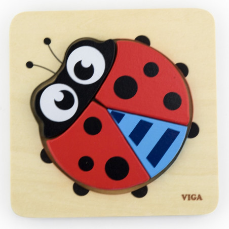Drewniane puzzle Biedronka 4 el. / Viga