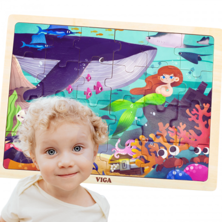 Drewniane puzzle Sekrety morza 24 el. / Viga