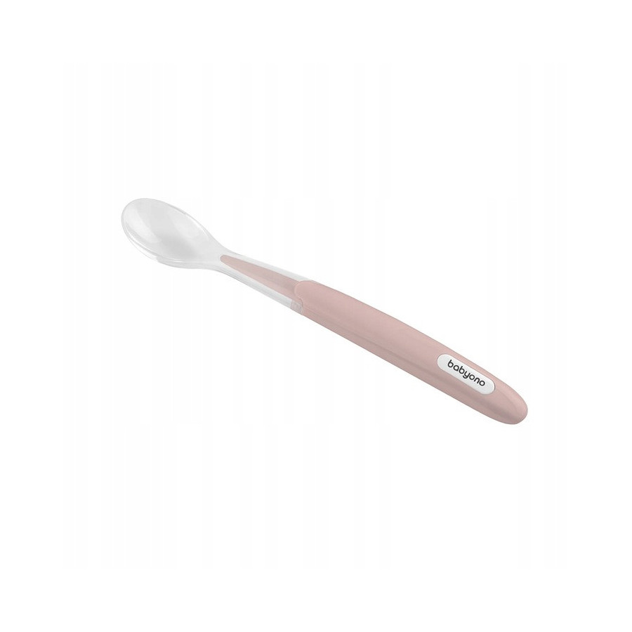 Łyżeczka silikonowa dla niemowląt Różowa / Babyono