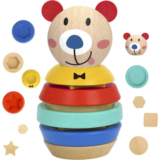 Układanka piramidka Miś 11 el. / Tooky toy