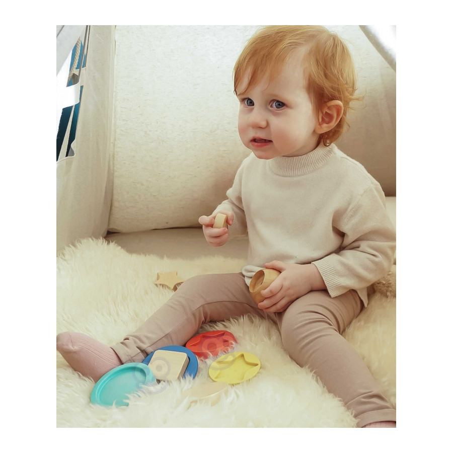 Układanka piramidka Miś 11 el. / Tooky toy