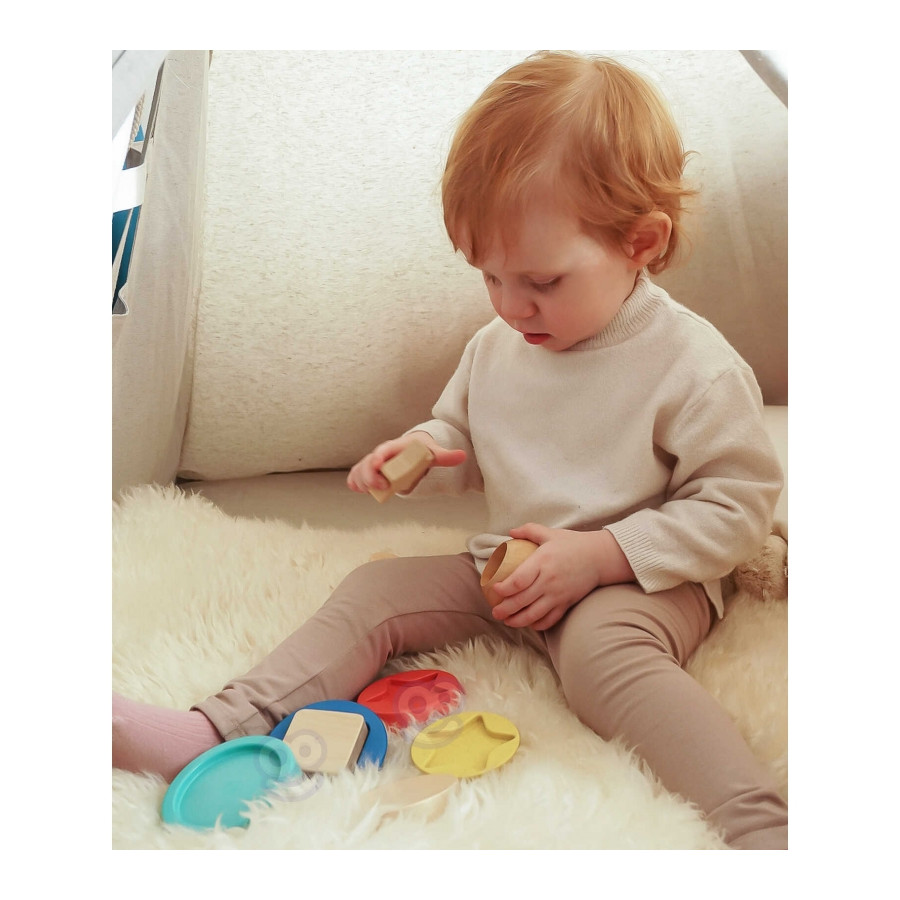 Układanka piramidka Miś 11 el. / Tooky toy