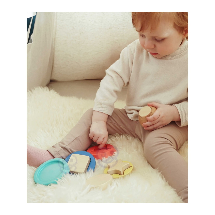 Układanka piramidka Miś 11 el. / Tooky toy