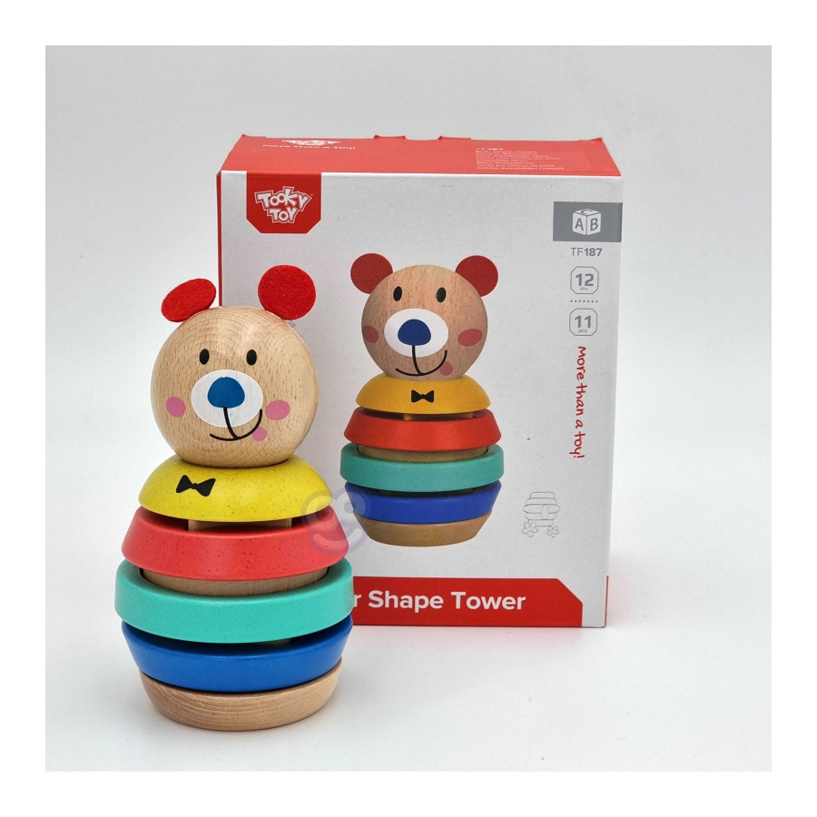 Układanka piramidka Miś 11 el. / Tooky toy