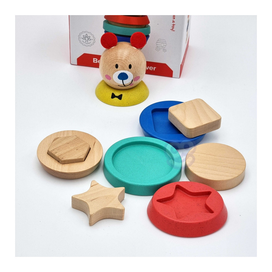 Układanka piramidka Miś 11 el. / Tooky toy