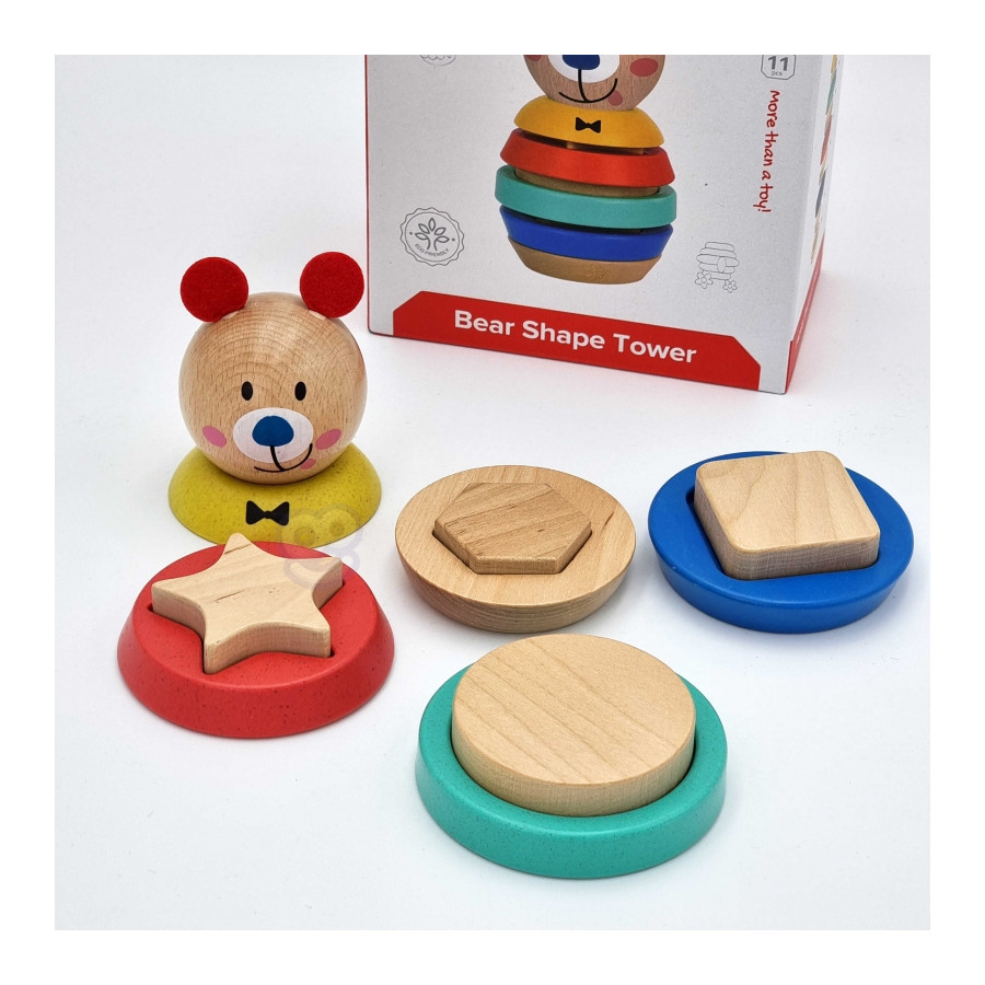 Układanka piramidka Miś 11 el. / Tooky toy