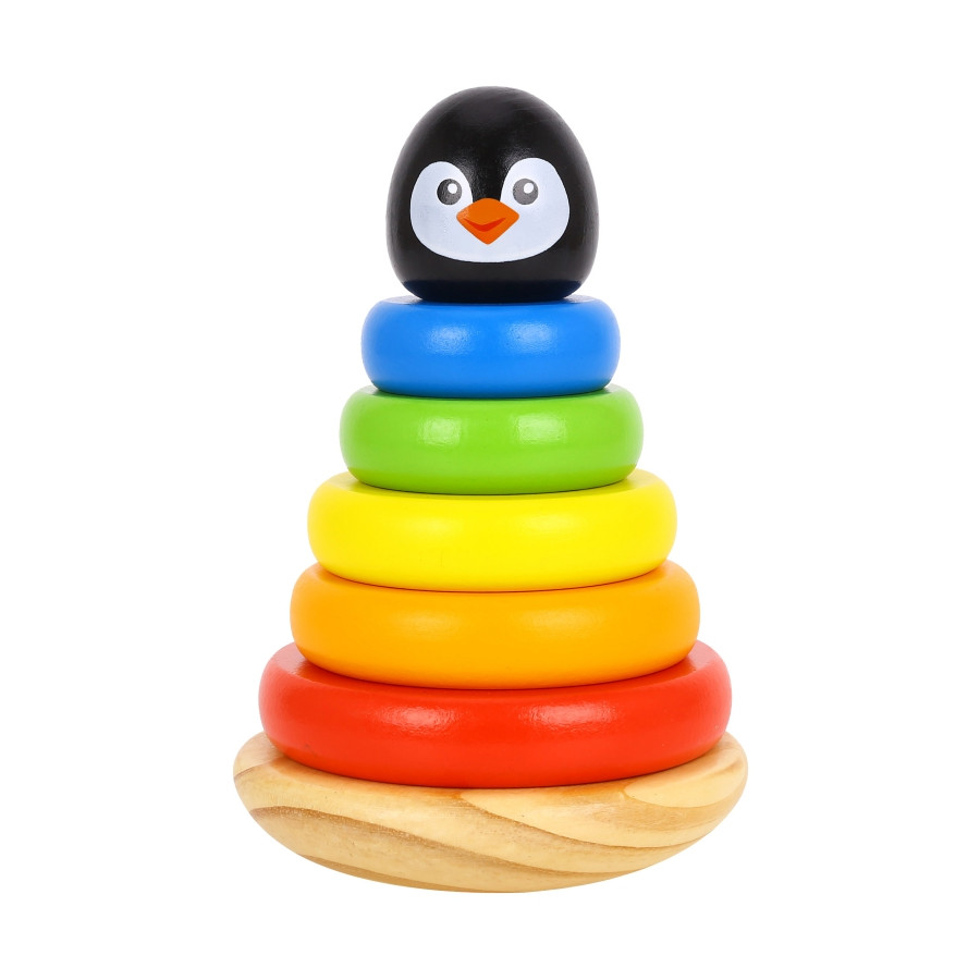Układanka piramidka Pingwin / Tooky toy