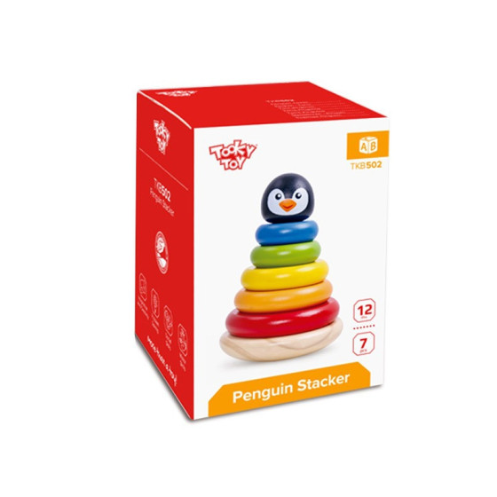 Układanka piramidka Pingwin / Tooky toy