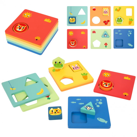 Układanka kształty i kolory 6 plansz / Tooky toy