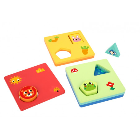 Układanka warstwowa kształty i kolory 6 plansz / Tooky toy