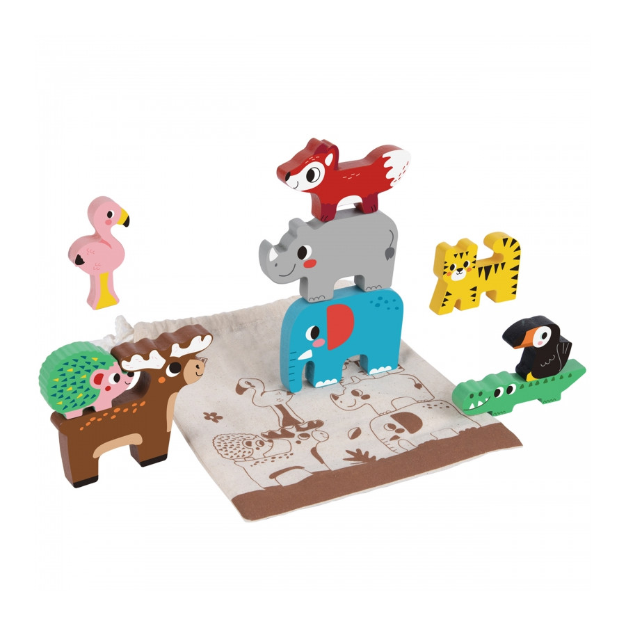 Układanka piramidka Zwierzątka 9 el. / Tooky toy Układanka piramidka Zwierzątka 9 el. / Tooky toy